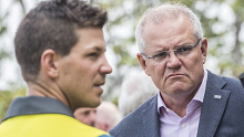Australian cricket captain Tim Paine with Prime Minister Scott Morrison at Kirribilli House.