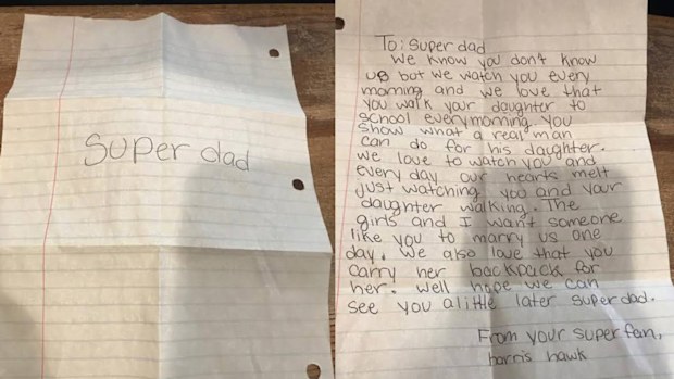 The letter was left on the father's car by students at his son's high school. (Facebook/ Love What Matters)