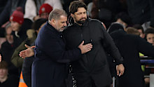 Ange Postecolgou and Russell Martin after the 5-0 result. 