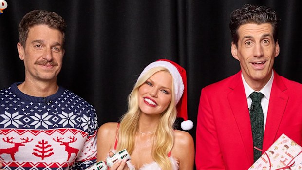 Mike Goldstein, Sophie Monk and Andy Lee on The Hundred with Andy Lee Christmas special 2024 