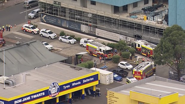 A man and a teenager has been injured in a scaffolding collapse in Sydney's west.