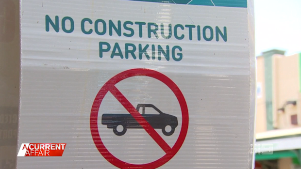 A 'no construction parking' sign in Melbourne's east.