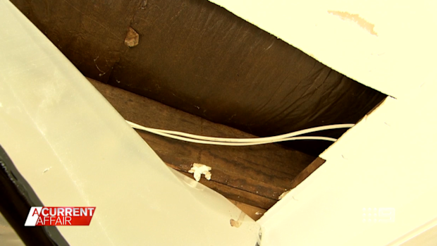 Damage to Martina Roos' home caused by storms last year.