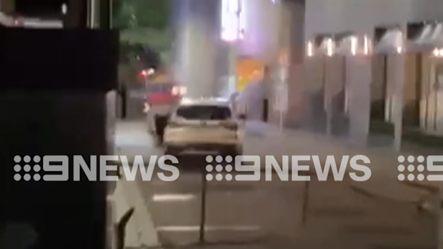 The alleged getaway vehicle sped off as police pounced on the pair.