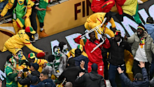 The game was delayed nearly 20 minutes as Senegal players left the pitch and fighting broke out in the stands. 