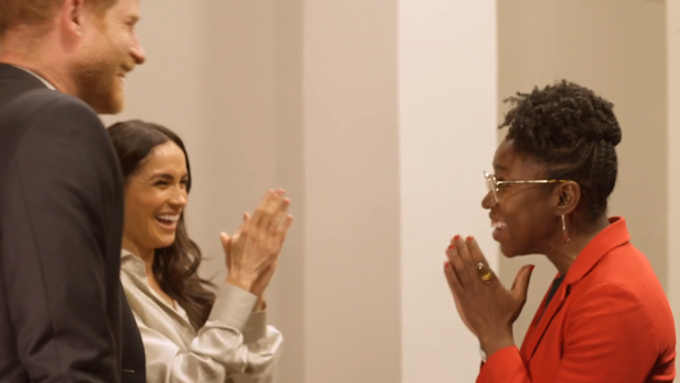 The Duke and Duchess of Sussex present Dr. Joy Buolamwini with the NAACP – Archewell Foundation Digital Civil Rights Award.