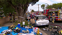 Firefighters at the scene in Fawkner.