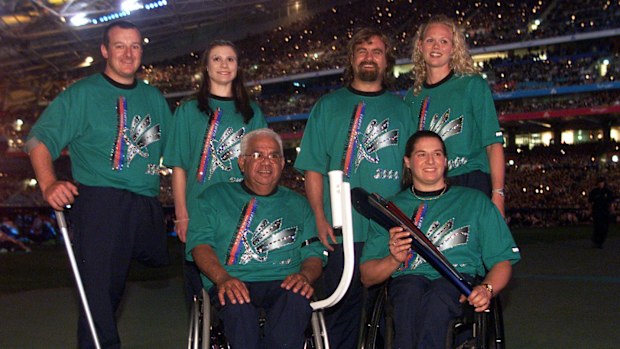 Australian Paralympians who carried the torch to the cauldron during the opening of the Sydney 2000 Paralympic Games.