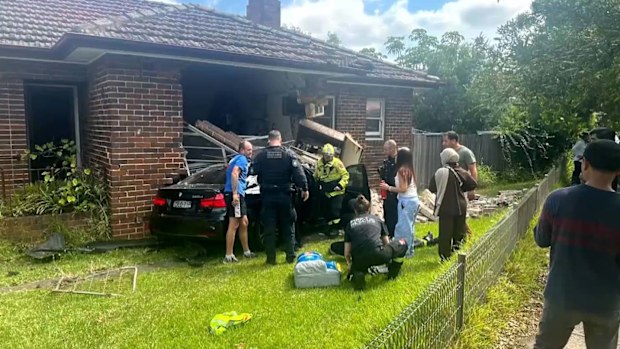 An 82-year-old man is dealing with loss of his elderly wife after the car he was driving ploughed into a home at Sydney's south-west.