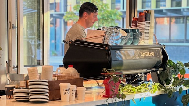 The Daily Cafe and Foodstore became inundated with journalists, visitors and cameramen hoping to score a hot coffee and breakfast before Erin Patterson's latest day in court.