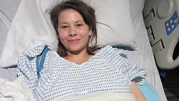 Bindi Irwin in hospital after undergoing endometriosis surgery.