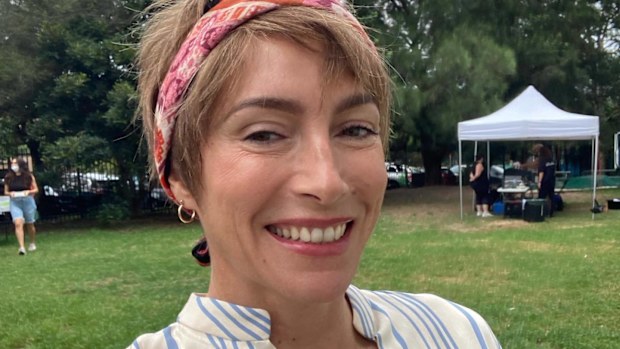 Claudia Karvan on the set of Stan's Bump