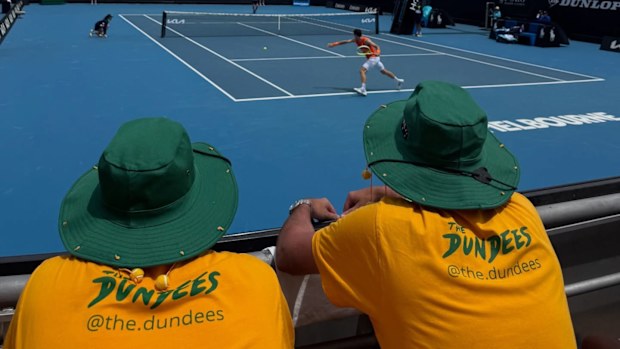 The Dundees cheer squad at the tennis