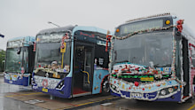 And after weeks of public voting, seven Sydney buses would today duked it out for the honour, of being named as the best dressed Chrissie bus.