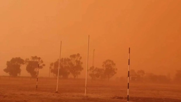 Dust storms are also causing dangerous conditions on rural roads including the Sturt Highway.