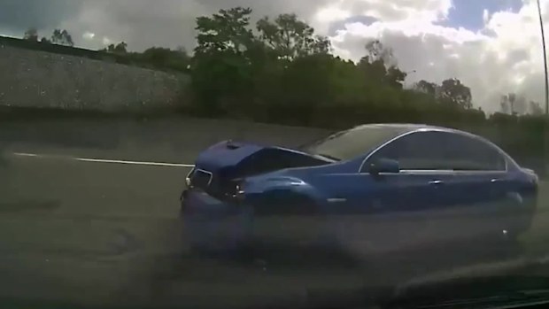 Police are looking for a blue Holden Commodore involved in a hit-run in Brisbane's east