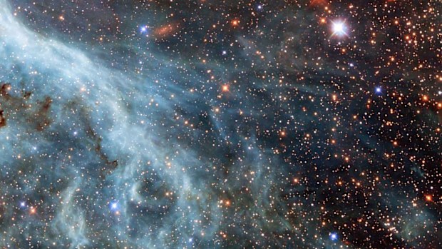 An image made available by NASA showing part of the Large Magellanic Cloud, a small nearby galaxy that orbits our galaxy, the Milky Way. Source - AAP