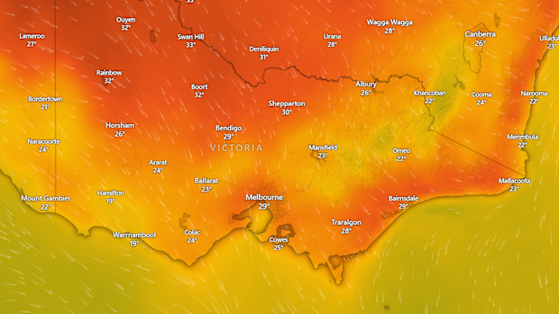 Temperatures in Melbourne