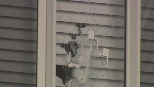 CCTV footage has captured the moment several gunmen fired shots in a home in Sydney's north-west last night.