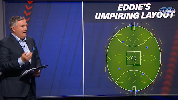 Eddie McGuire's plan for a new umpiring layout.