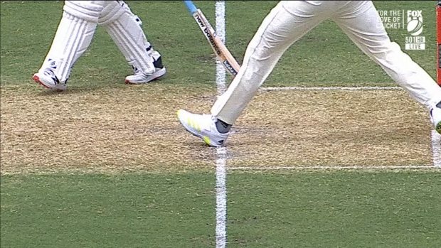 Ollie Robinson's first delivery is deemed a no ball after Marnus Labuschagne