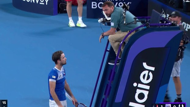 Tomas Machac retires from his match with Taylor Fritz at the United Cup.