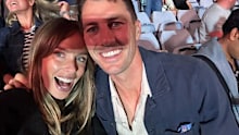 Pat Cummins and wife Becky at a Coldplay concert in Sydney.
