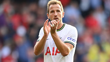 Harry Kane salutes the fans after Tottenham's win over Nottingham Forest. 