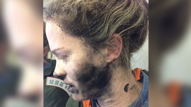 The woman's headphones exploded during the flight. (ATSB)