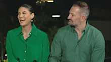 Stephanie Rice and husband Mark Lassey in Dubai on Today show.