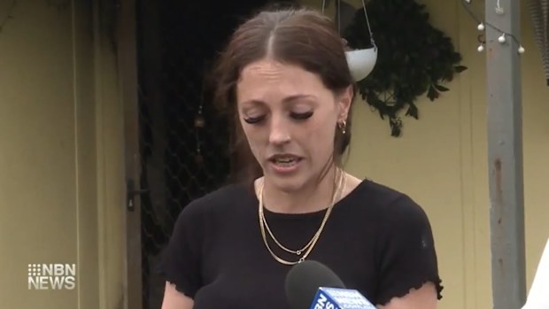 Candice Bowen was with her children when three men broke in around 9pm, assaulted her and leaving the home to burn.