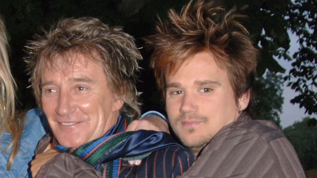 Kimberly Stewart, Penny Lancaster, Rod Stewart and Sean Stewart 