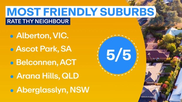 Rate Thy Neighbour app most friendly suburbs Today Show March 25, 2026