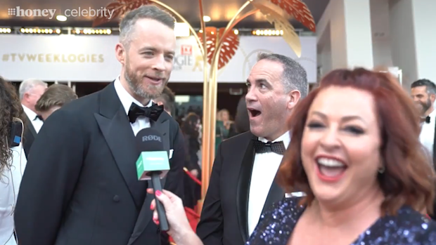 Hamish Blake and Shelly Horton at the 2022 Logies.