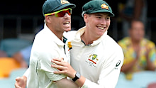 David Warner and Matt Renshaw in 2016. 
