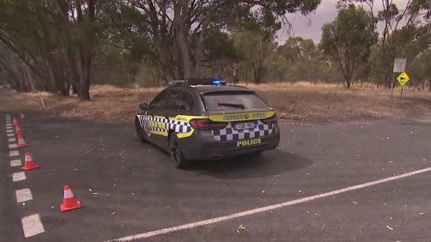 Police roadblocks during a bushfire in Longwood in Victoria