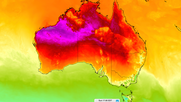 A lack of cloud cover and a broad, stagnant area of low pressure could see parts of the outback top 50C.