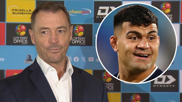 Titans boss Steve Mitchell and star player David Fifita.