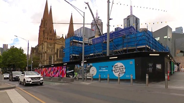 The Flinders Street Station entrance at Federation Square is still another year off.