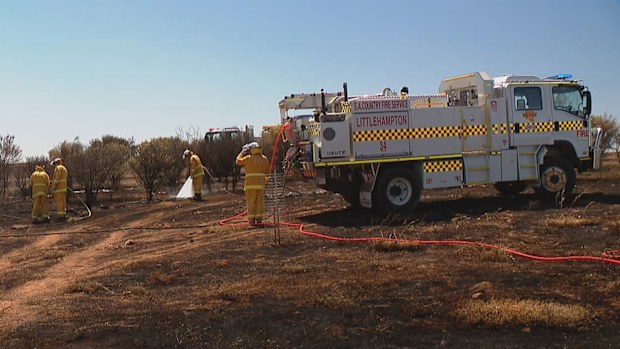Firefighters were met with challenging conditions  as temperatures climbed to 40 degrees before 10am today.South Australian crews also responded to a close call in the Hills this morning after a train sparked a grass fire.