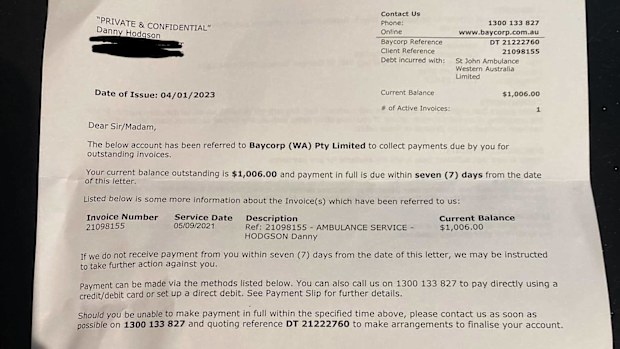 The soccer player received a letter for $1006 this week on the same day the payment was due.