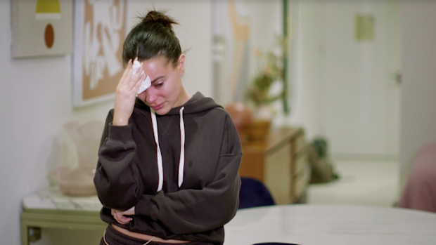 Bronte cries during another argument with husband Harrison on MAFS 2023