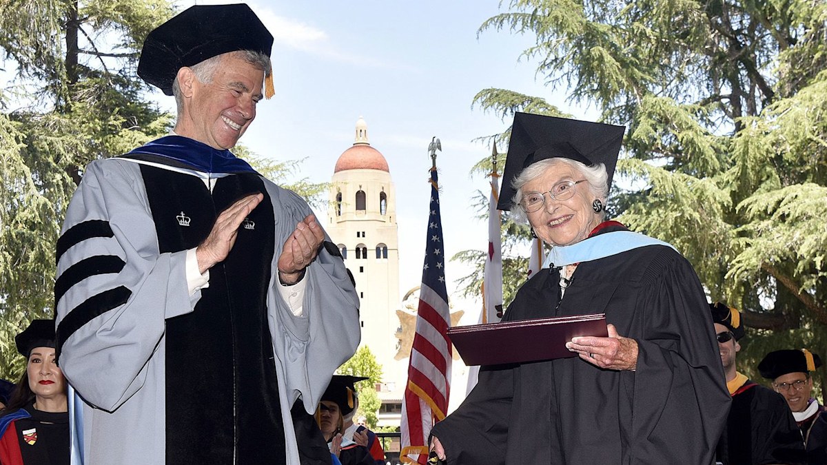 83 years after finishing her master's coursework, this Stanford ...