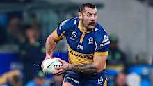 Reagan Campbell-Gillard in action for the Eels against the Sydney Roosters in round 24.