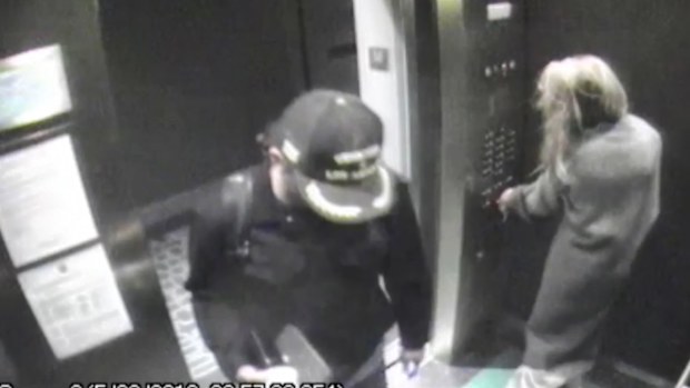 James Franco and Amber Heard in her apartment lift
