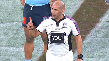 Referee Ashley Klein stopped the Origin game for a truly bizarre reason.
