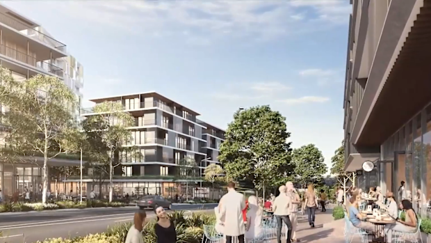 A depiction of the new Frenchs Forest town centre.