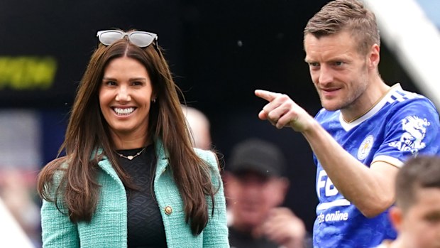 Rebekah Vardy and Leicester City's Jamie Vardy following the Premier League match at The King Power Stadium, Leicester. Picture date: Sunday May 22, 2022.