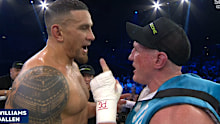 Sonny Bill Williams and Paul Gallen chat following their fight.
