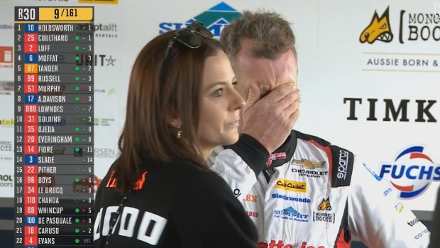 Dale Wood was visibly upset after his early crash, where he was taken out by Zane Goddard in the Bathurst 1000.